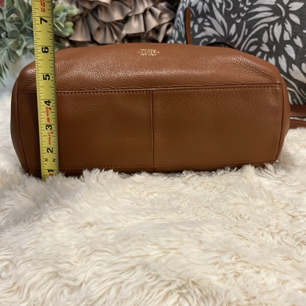 Vince Camuto Brown Leather Satchel with Shoulder Strap - Picture 5 of 10